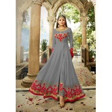 GORGEOUS GREY SLIT STYLE LONG ANARKALI DRESS 2301-G